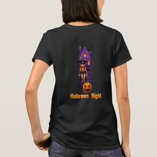 Halloween nacht (spookhuis) t-shirt (Achterkant)