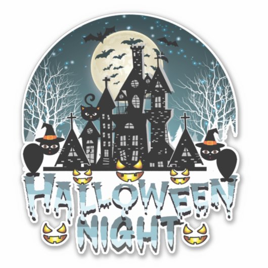 Halloween nacht sticker (Voorkant)