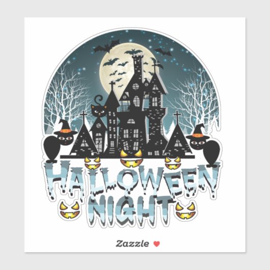 Halloween nacht sticker (Vel)