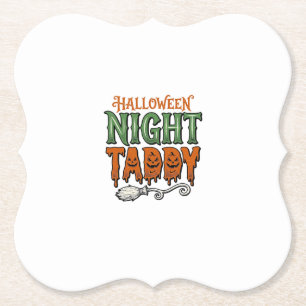 Halloween Nacht Taddy Vintage Heks Bezemshemd De Kartonnen Onderzetters