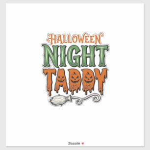 Halloween Nacht Taddy Vintage Heks Bezemshemd De Sticker