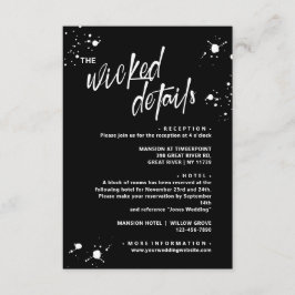 Halloween Nacht van de Levende Wed Bruiloft Informatiekaartje