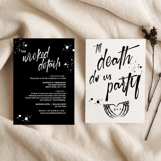 Halloween Nacht van de Levende Wed Bruiloft RSVP Kaartje