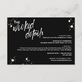 Halloween Nacht van de Levende Wed Details Informatiekaartje