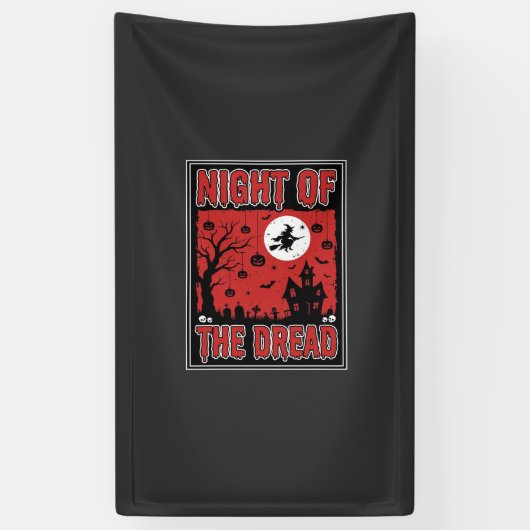 Halloween Nacht van het Griezeld Huis Spandoek (Verticaal)