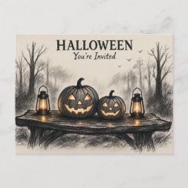 Halloween Nacht van Maskers & Mysterie Uitnodiging Briefkaart