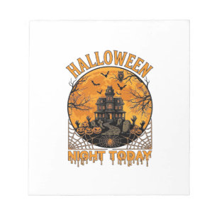 Halloween Nacht Vandaag Geestenhuis Pompoenen Uil Notitieblok