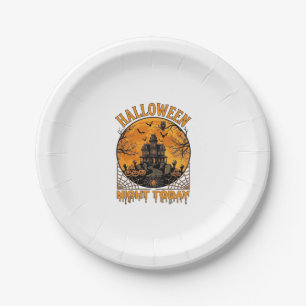 Halloween Nacht Vandaag Geheime Huis Pompoenen Uil Papieren Bordje