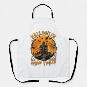 Halloween Nacht Vandaag Geheime Huis Pompoenen Uil Schort