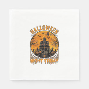 Halloween Nacht Vandaag Geheime Huis Pompoenen Uil Servet