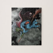 Halloween Nacht Verschrikkelijke Vliegende Heksen  Legpuzzel (Verticaal)
