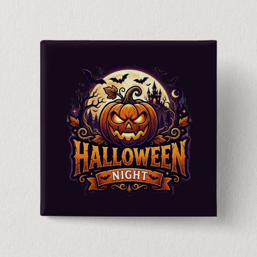Halloween Nacht Vierkante Button 5,1 Cm (Voorkant)