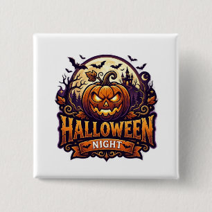 Halloween Nacht Vierkante Button 5,1 Cm
