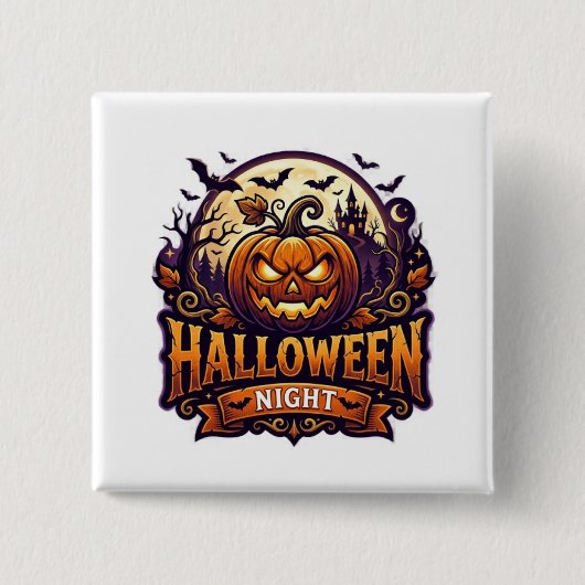Halloween Nacht Vierkante Button 5,1 Cm (Voorkant)