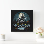 Halloween nacht vierkante klok (Huis)