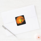Halloween nacht vierkante sticker (Envelop)