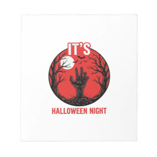 Halloween Nacht Vintage Gravure Vector Design_1 Notitieblok