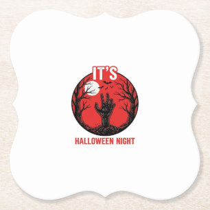Halloween Nacht Vintage Gravure Vector Ontwerp_1 Kartonnen Onderzetters