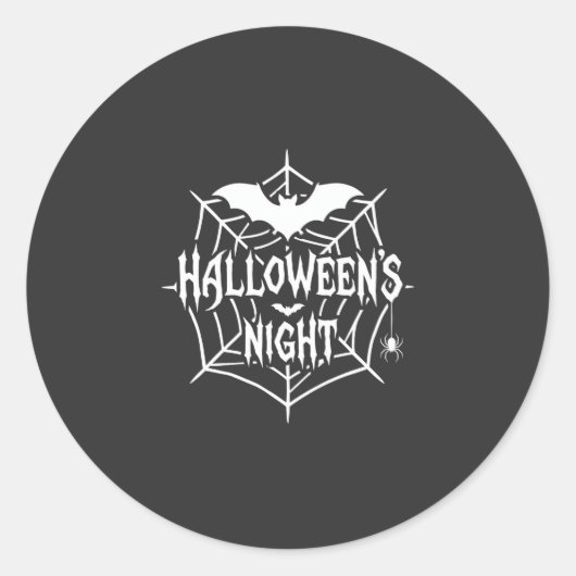 Halloween Nacht Vleermuis Spinnenweb Vector Design Ronde Sticker (Voorkant)