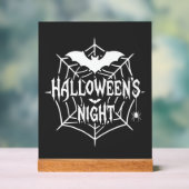 Halloween Nacht Vleermuis Spinnenweb Vectorontwerp Acryl Bord (Neutraal)