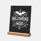 Halloween Nacht Vleermuis Spinnenweb Vectorontwerp Acryl Bord (Hoek)
