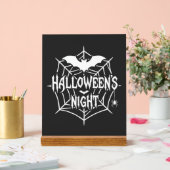 Halloween Nacht Vleermuis Spinnenweb Vectorontwerp Acryl Bord (Huwelijk)