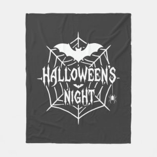 Halloween Nacht Vleermuis Spinnenweb Vectorontwerp Fleece Deken