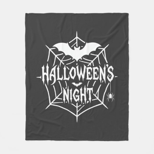 Halloween Nacht Vleermuis Spinnenweb Vectorontwerp Fleece Deken (Voorkant)