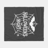Halloween Nacht Vleermuis Spinnenweb Vectorontwerp Fleece Deken (Voorkant (Horizontaal))