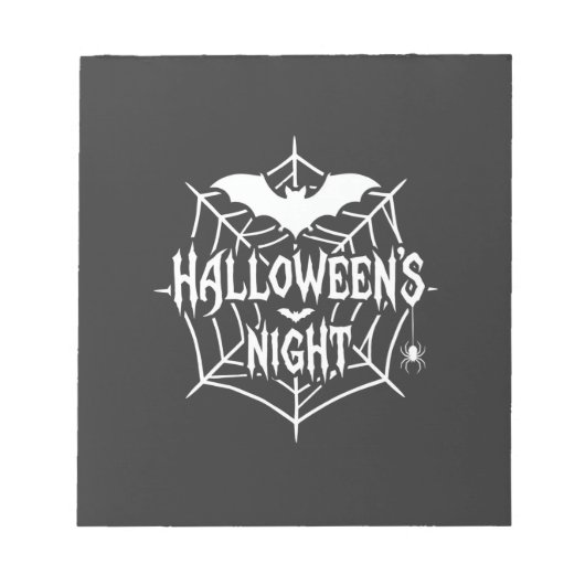 Halloween Nacht Vleermuis Spinnenweb Vectorontwerp Notitieblok (Voorkant)