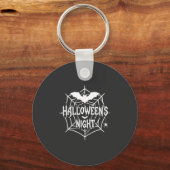 Halloween Nacht Vleermuis Spinnenweb Vectorontwerp Sleutelhanger (Voorkant)