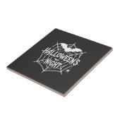 Halloween Nacht Vleermuis Spinnenweb Vectorontwerp Tegeltje (Zijkant)