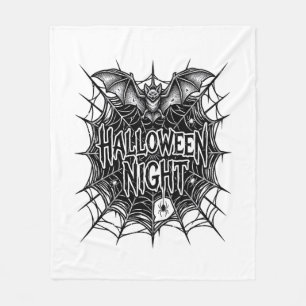 Halloween Nacht Vleermuis Spinnenweb Vintage Shirt Fleece Deken