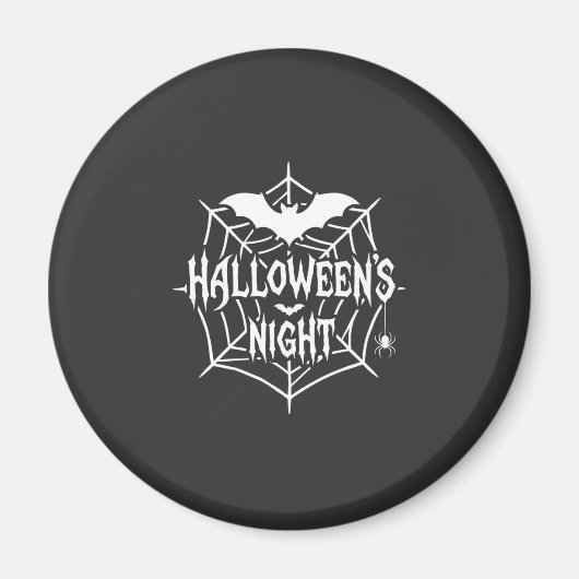 Halloween Nacht Vleermuis Spinneweb Vectorontwerp_ Magneet (Voorkant)