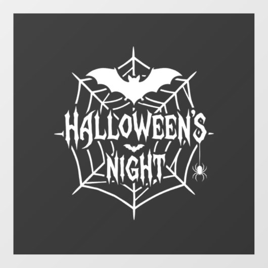 Halloween Nacht Vleermuis Spinneweb Vectorontwerp_ Raamsticker (Vel)