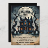 Halloween nacht, volle maan, eng kaart (Voorkant / Achterkant)