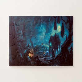 Halloween Nacht Volle Maan Geheime Begraafplaats Legpuzzel