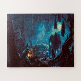 Halloween Nacht Volle Maan Geheime Begraafplaats Legpuzzel