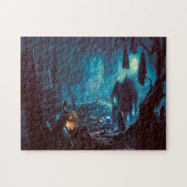 Halloween Nacht Volle Maan Geheime Begraafplaats Legpuzzel