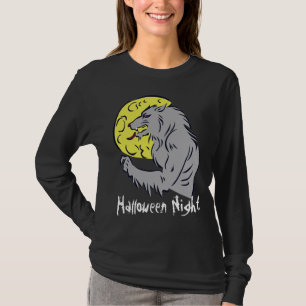 Halloween nacht weerwolf lange mouw T-shirt