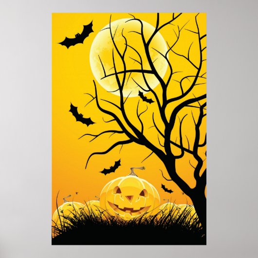 Halloween nachtachtergrond poster (Voorkant)