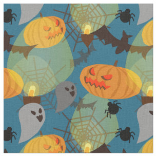 Halloween Nachtblauw Stof