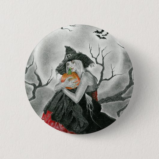 halloween nachtknop ronde button 5,7 cm (Voorkant)