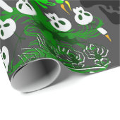 Halloween nachtmerrie kerstboom schedels cadeaupapier (Rol Hoek)