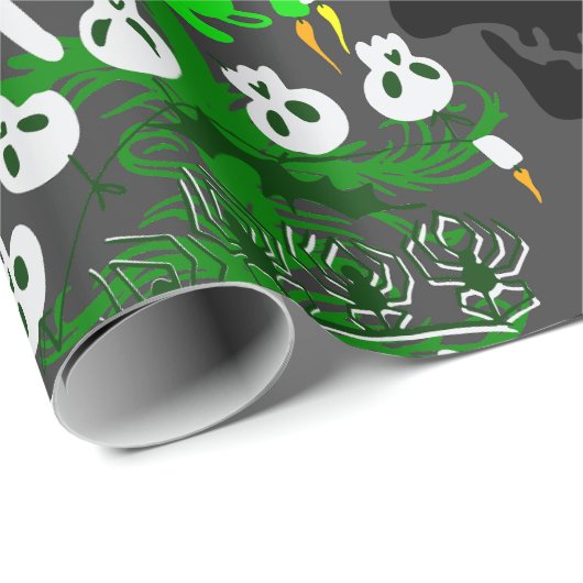 Halloween nachtmerrie kerstboom schedels cadeaupapier (Rol Hoek)