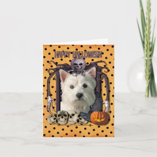 Halloween Nachtmerrie - Westie Kaart (Voorkant)