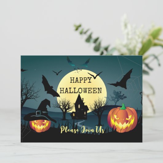 Halloween nachtviering, Carnaval Fantasy Maan Kaart (Staand voorkant)