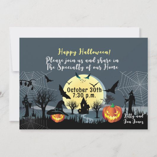 Halloween nachtviering, Carnaval Fantasy Maan Kaart (Achterkant)