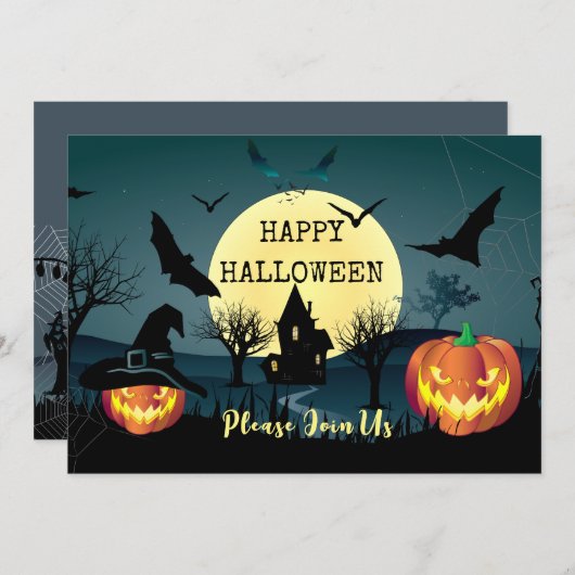 Halloween nachtviering, Carnaval Fantasy Maan Kaart (Voorkant / Achterkant)