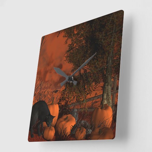 Halloween naderen vierkante klok (Hoek)